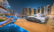 Dubai Marina Walk in a magical blue night