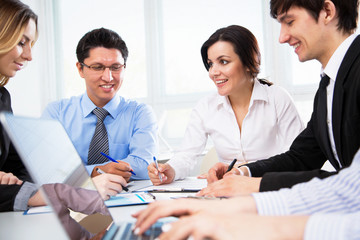 Wall Mural - Business people working at modern office