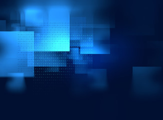 Poster - blue geometric  shape abstract technology background