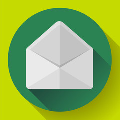 Wall Mural - Open Envelope Mail Icon new letter message notification Flat 2.0 design style.