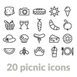 © glorcza - collection of picnic line icons