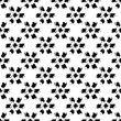 Simple black and white grunge hand drawn flowers seamless pattern, vector