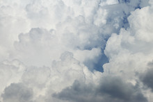 Sky With Clouds As Background. Texture Thundercloud At Close Range.