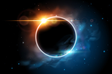 space with planet illustration