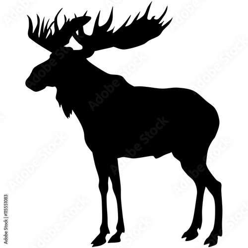 Black silhouette of elk. Vector illustration – Stock-Vektorgrafik