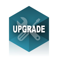 Poster - upgrade blue cube icon, modern design web element