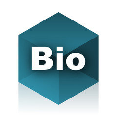 Poster - bio blue cube icon, modern design web element