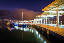 Pier In Manila Bay At Night, In Pasay, Metro Manila, The Philipp