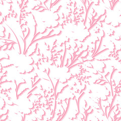 Wall Mural - Vector Floral 3d Seamless Pattern Background. For wedding and Invitation cards decoration