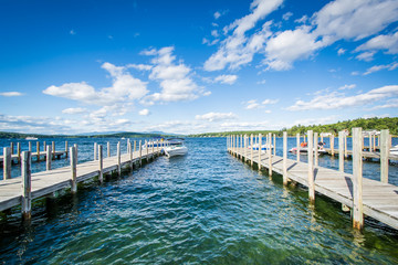 Canvas Print - Docks along Lake Winnipesaukee in Weirs Beach, Laconia, New Hamp