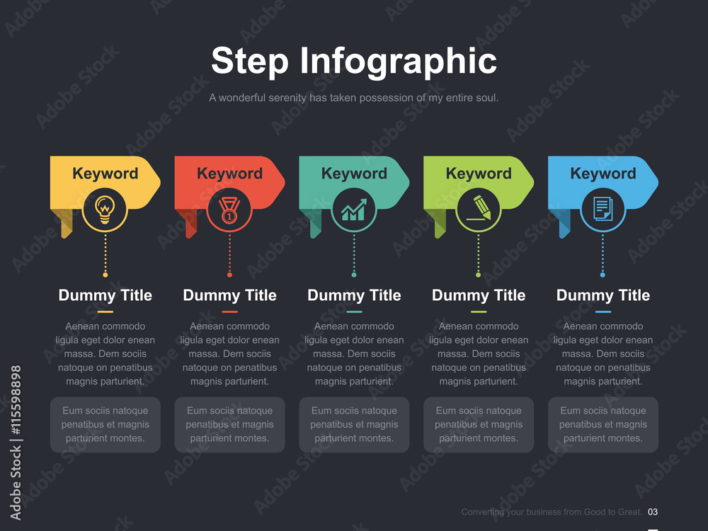 Flat business presentation vector slide template with diagram Stock ...