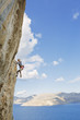 © FOLIO - Greece, Dodecanese, Kalymnos, Rock climber on steep cliff
