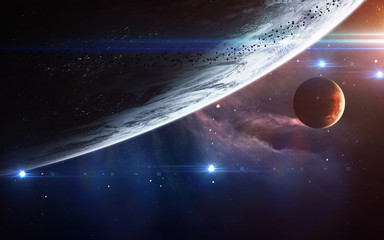 Wall Mural - universe scene with planets, stars and galaxies in outer space showing the beauty of space explorati