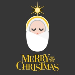 Wall Mural - Vector merry christmas, flat design