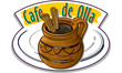 Mexican coffee - cafe de olla - vector