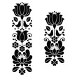 © redkoala - Kalocsai black embroidery - Hungarian floral folk art long patterns