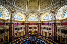 View Of The Main Reading Room At The Library Of Congress, In Was