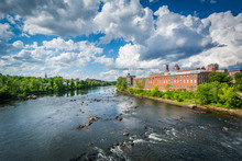View Of The Merrimack River, In Downtown Manchester, New Hampshi
