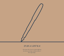 Pen outline background. Minimalism. Writing tool sign. Eps10. Ve