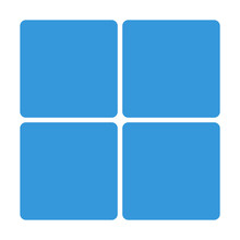Blue Window Block Icon Isolated On Background. Modern Simple Fla