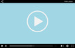Blue flat Video player bar template for your design. Trendy Mini