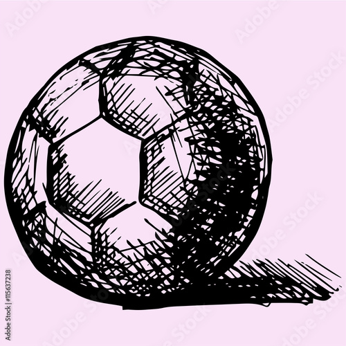 Handball Ball In Front Doodle Style Sketch Illustration Hand Drawn Vector Stock Vector Adobe Stock