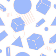 Poster - Geometric trendy 80s retro seamless pattern