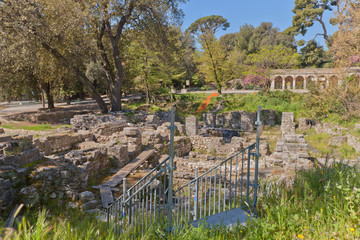 Wall Mural - Ruins of the Cathedral in Castle Hill in Nice, France