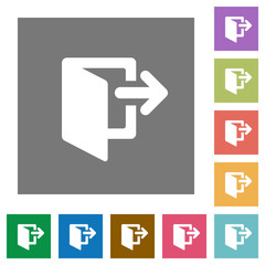 Poster - Exit square flat icons