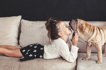 Child with dog