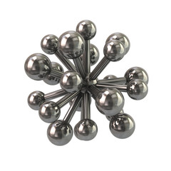 3d illustration of silver molecule icon