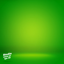 Vector,Empty Vivid Lighting Green Studio Room Background ,Templa