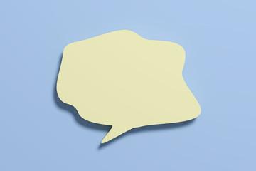 yellow speech bubble with blank space on blue background