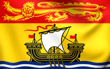Flag Of New Brunswick, Canada.