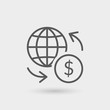 © Artco - wire transfer thin line icon