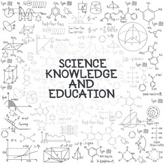 Wall Mural - Hand drawn doodle formulas Science knowledge education