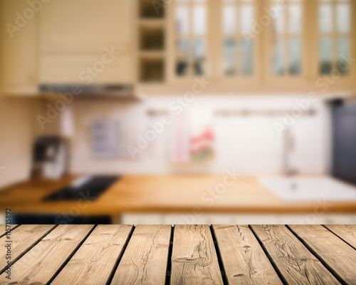 Wooden Counter Top With Kitchen Cabinet Background Acheter Cette Wooden Counter Top With Kitchen Cabinet