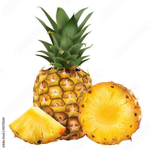 dojrzaly-ananas-na-bialym-tle