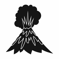 Wall Mural - Volcano erupting icon in simple style isolated vector illustration