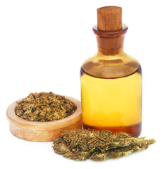 Poster - Medicinal cannabis with extract oil in a bottle