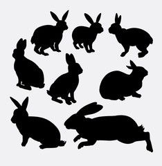 Wall Mural - Rabbit funny and cute animal silhouette. Good use for symbol, logo, web icon, mascot, game element, sticker design, sign, or any design you want. 