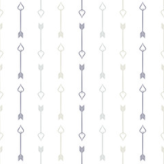 Wall Mural - Boho seamless pattern with hand drawn arrows. Vector illustration