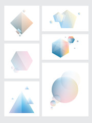 Wall Mural - set of abstract colorful futuristic geometric element designs in polygonal, cubic, triangular and ci