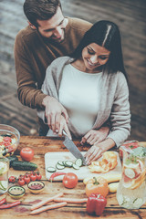 Wall Mural - Doing everything together. 