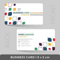 Wall Mural - Business card template for your corporate or personal presentation.