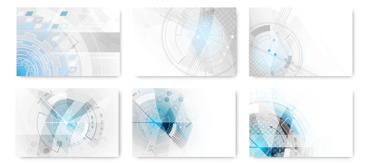 Wall Mural - set of abstract technological futuristic background.