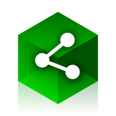 Wall Mural - share cube icon, green modern design web element