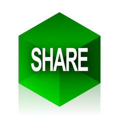 Wall Mural - share cube icon, green modern design web element