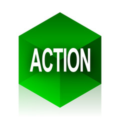 Aufkleber - action cube icon, green modern design web element