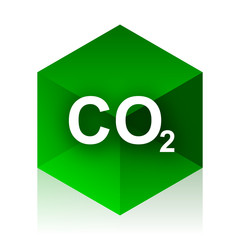 Poster - carbon dioxide cube icon, green modern design web element